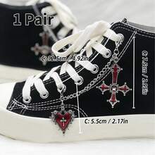 Gothic Punk Shoe Chains – Red DIY Boot And Sneaker Chain Accessories For Women And Men – Hanging Chains For Shoes, Boots, Bags, And Backpacks – Perfect For Halloween, Festivals, Cosplay, Stage Wear, Parties, And Alternative Fashion - Red - View 4