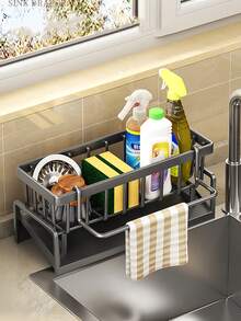 Bộ giá đựng đồ đa năng bằng nhựa cho bồn rửa nhà bếp và phòng tắm - Giá treo đồ gắn vòi, thích hợp để đựng khăn lau bát đĩa, miếng bọt biển, bàn chải, nước rửa chén, bi thép và các vật dụng sắp xếp đồ đạc khác, dễ dàng vệ sinh, giải pháp lưu trữ tiết kiệm không gian và giúp sắp xếp nhà cửa gọn gàng, phụ kiện nhà bếp, đồ dùng nhà bếp, quà tặng ngày Valentine, phụ kiện phòng tắm, nhà bếp - Nhiều màu - Xem 2