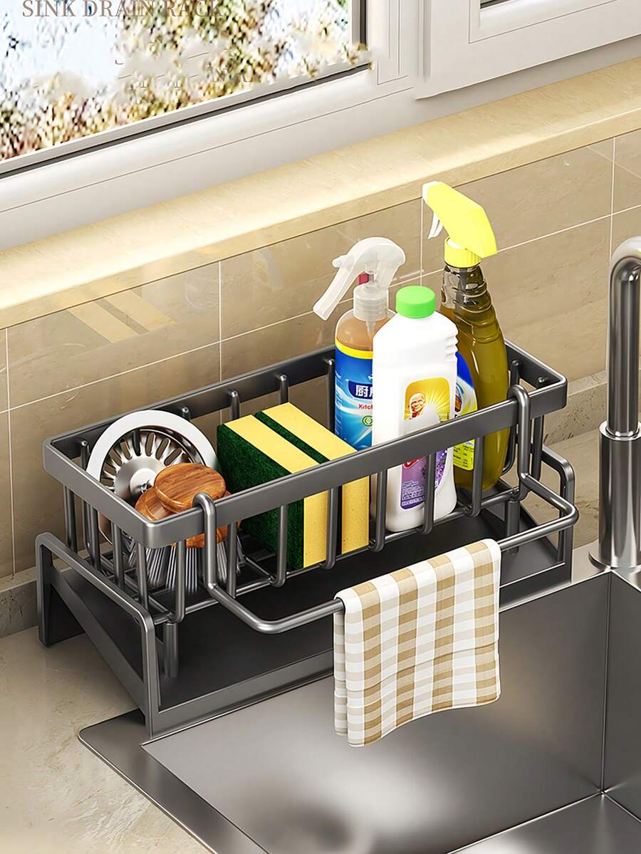 Bộ giá đựng đồ đa năng bằng nhựa cho bồn rửa nhà bếp và phòng tắm - Giá treo đồ gắn vòi, thích hợp để đựng khăn lau bát đĩa, miếng bọt biển, bàn chải, nước rửa chén, bi thép và các vật dụng sắp xếp đồ đạc khác, dễ dàng vệ sinh, giải pháp lưu trữ tiết kiệm không gian và giúp sắp xếp nhà cửa gọn gàng, phụ kiện nhà bếp, đồ dùng nhà bếp, quà tặng ngày Valentine, phụ kiện phòng tắm, nhà bếp