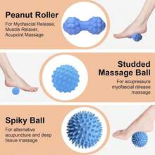 3pcs/Set Fascia Release Tool Kit - 3-In-1 Massage Ball Set: Long Massage Stick, Spiky Ball, Massage Roller. Precisely Targets Trigger Points, Relieves Foot & Leg Soreness, Portable Massage Tool - Multicolor - View 10