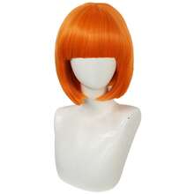 带刘海的波波头假发，女士12英寸短直发假发，耐热合成假发，日常佩戴，派对及动漫角色扮演假发，圣帕特里克节装扮假发 - 彩色 - 查看 11