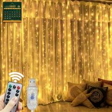 Lampu Hias Tirai LED 3/6m dengan Kontrol Jarak Jauh dan USB, Lampu Peri untuk Dekorasi Natal Kamar Tidur dan Rumah - Lampu tirai USB - View 28