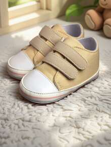 1 đôi giày thể thao vải bố cho trẻ nhỏ, đế mềm chống trượt, nhẹ, thoáng khí, mũi tròn, kiểu dáng thấp cổ, phù hợp cho bé từ 0-1 tuổi, mùa xuân/thu. - Màu be - Xem 11