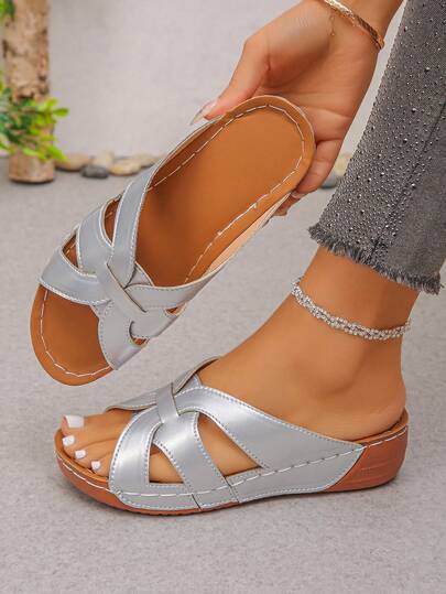 Giày sandal đế dày hở mũi, kiểu dáng La Mã, size lớn 36-45, thời trang mùa hè, màu hồng mờ, đen, xanh dương, nâu, vàng, nhẹ và thoải mái dành cho nữ.