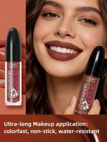 USHAS哑光唇釉，持久防水，不粘腻，高显色度液体唇膏，柔雾质地，打造奢华唇妆 - #06 - 查看 2