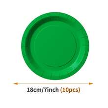 Green Disposable Plates, Napkins, Cups - 10 Guest Party Supplies Set, Suitable For Birthday, Wedding, Theme Party, Family Picnic - Multicolor - View 6