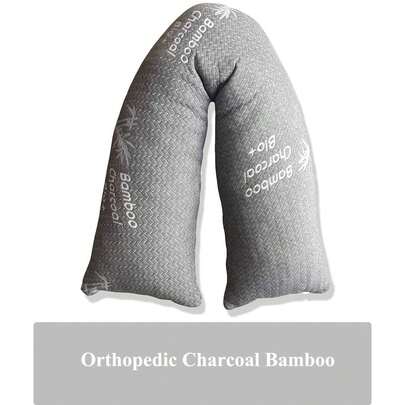 Luxurious V Shaped Pregnancy Memory Foam Pillow With Charcoal Bamboo Cover