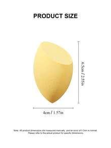 Esponja de maquillaje, en ángulo, reutilizable, para uso en seco y húmedo, esponja para base de maquillaje, forma en ángulo, suave, impermeable, aplicador de base, herramienta de maquillaje - Amarillo - Ver 2