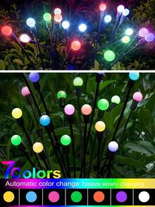 6/12 LED Solar Powered Outdoor Lights - 8 Lighting Modes Solar Swinging Lights For Yard Patio Pathway Garden Decor Camping Christmas - Solar-powered Fireflies - View 9