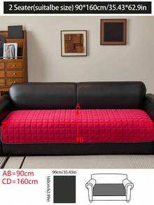 1件秋冬季加厚绒面保暖沙发垫套，现代简约防滑沙发座垫，防尘可水洗沙发套，柔软不褪色，宠物友好型沙发保护套，可调节尺寸，适用于转角沙发，也适用于卧室、办公室、客厅家具、L型沙发以及1/2/3/4座沙发。 - 紅色 - 查看 13