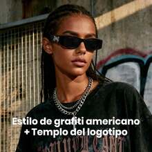 ¡RecomendadoCyxus Lentes de Sol para Hombre y Mujer, Logotipo de  Estilo Urbano, Rectangulares con Montura Protección UV400¡Top de Temporada - 1 - Ver 3