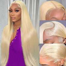 34 Inch 200% Density 613 Lace Front Wig Blended Human Hair 13x4 Blonde Lace Front Wigs 613 HD Lace Frontal Wig For Women 12A Brazilian Straight Human Hair Wig Glueless Wig Pre Plucked With Baby Hair - S613 - View 10