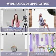 Portable Backdrop Stand Kit | Height Adjustable Photo Background Support Stand With 3 Clip Clamps For Photography, Video & Studio Shooting - 2M - View 4