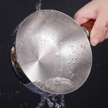 1件装不锈钢胡桃木手柄厨具 - 易于清洁，可重复使用，适用于制作酱汁和牛奶，也适用于婴儿辅食、汤、酱料 - 经久耐用的厨房厨具，符合人体工程学手柄，婴儿辅食厨具，优雅的厨房用品，耐用的厨房用品 - 彩色 - 查看 8