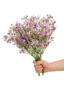 1/3/100支 13.77英寸 仿真绿植，星空花束仿真植物，适用于花瓶、DIY婚礼花束、派对、家居、厨房、花园、酒店、办公室、斋月、感恩节装饰、DIY花环、礼品、桌面摆件、生日装饰、室内外装饰、散装仿真塑料花，可用于花瓶装饰、农舍家居装饰、波西米亚风婚礼 - 紫紅色 - 查看 11