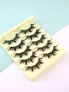 5 pares de pestañas falsas con diseño de picos de dibujos animados, pestañas cruzadas transparentes, pestañas postizas para uso diario y todas las ocasiones - Pestañas Cruzadas - Ver 7