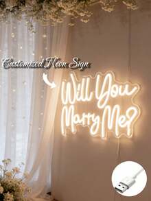 Adjustable Neon Sign - USB Powered With Button Control, Suitable For Wall Decor, Party, Bedroom, Ladies, Wedding, Birthday, Game Room, Stainless Steel Construction, Aesthetic Home - Warm White - View 4