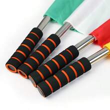 2 piezas de Banderas de árbitro de acero inoxidable mejoradas, Banderas de dirección de tráfico roja, amarilla, verde y blanca para atletismo, fútbol, ferrocarril - Multicolor - Ver 8