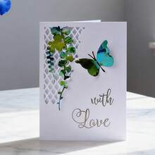 创意网格和蝴蝶模具，DIY剪贴簿相册和压花模板，贺卡制作工具，卡片纸切割工艺，礼品卡制作模板模切。 - 銀色 - 查看 8