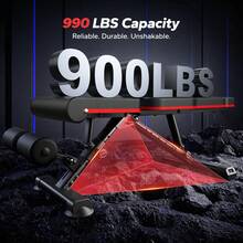 MERACH Adjustable Weight Bench With 72 Training Angles, Foldable Weight Benches For Home Gym With 990 LBS,  Perfect For Home Workouts . Great For Full-Body Strength Training - Black and Red 2.0 - View 9