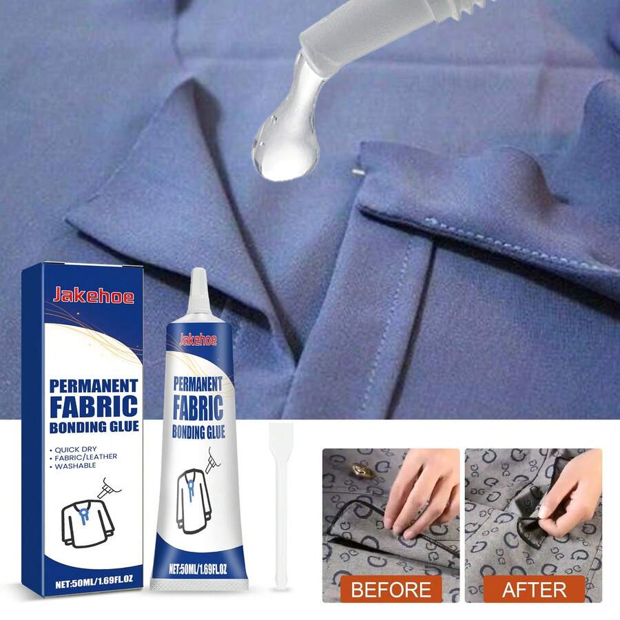 Jakehoe 透明防水胶水，耐热防水牛仔布粘合胶