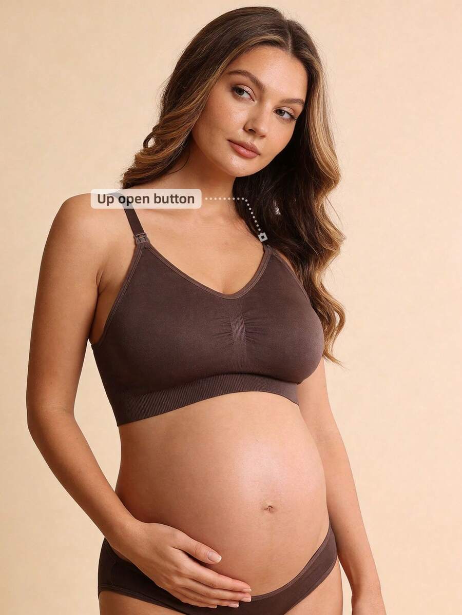 Áo ngực cho con bú rảnh tay Hart & Haze màu kaki kèm máy hút sữa dành cho phụ nữ mang thai - Cà phê nâu - Xem 1