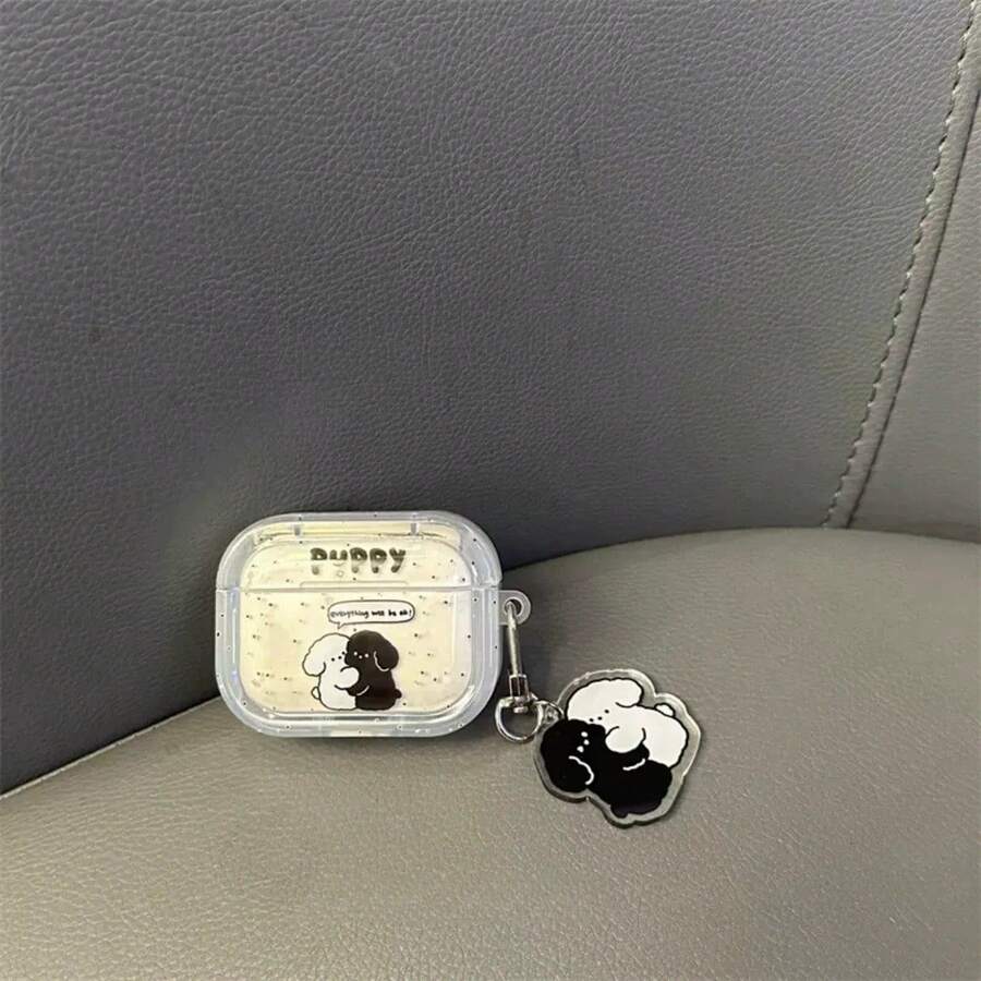 Teddy Bear Hug Design Protective Case Compatible With Apple Bluetooth Wireless Earphones, Scratch-Resistant And Shock-Proof Cover - Clear - View 1