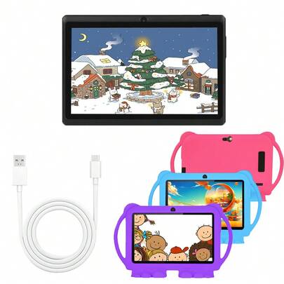 Latest 7.0 Inch Android 13 Children's Tablet PC, 4GB+64GB, Children's Educational Learning Tablet, Supports WiFi, App Store, Software Download, Dual Camera 2MP+5MP, 4000mAh Long-Lasting Battery, New Year Gift, WiFi Tablet