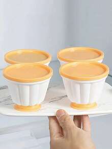 1/4 布丁慕斯蛋糕模具套装 - ABS塑料烘焙工具，适用于果冻、蛋奶冻、奶油布丁和巧克力甜点 - 彩色 - 查看 1