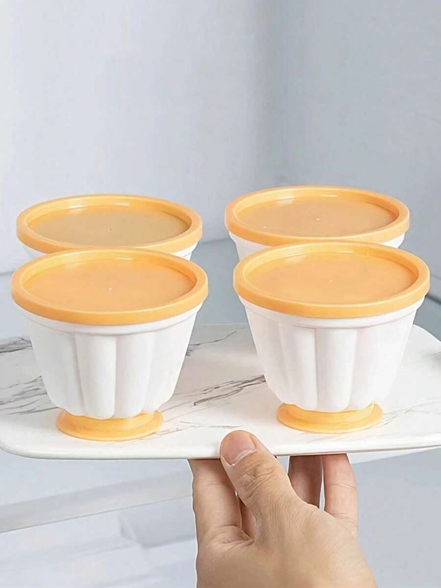 1/4 布丁慕斯蛋糕模具套装 - ABS塑料烘焙工具，适用于果冻、蛋奶冻、奶油布丁和巧克力甜点 - 彩色 - 查看 1