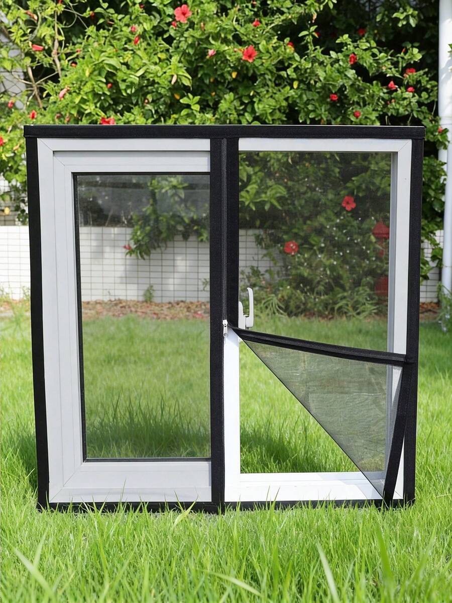 Black Window Screen Kit With Hook-And-Loop Tape, Easy Install Mesh To Keep Mosquitoes & Bugs Out - Black - View 1