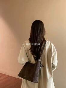 Chio2nd 秋雾手提包，2026新款大容量通勤单肩斜挎包（女士款） - 棕色 - 查看 4