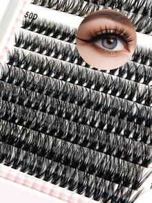 [HACHIMEE] Bộ mi giả dày dặn 30D+40D+50D 9-16mm, kiểu dáng cong tự nhiên, mềm mại, phiên bản nâng cấp cổ điển, phù hợp cho học sinh, nữ công sở, sử dụng tại nhà, các lễ hội và dịp đặc biệt. - màu đen - Xem 5