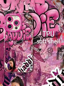 Baddie Aesthetic Phone Case Compatible With  17  16 Pro Max  15 Pro Max  13 And  12 Made Of TPU Material Providing Shockproof And Drop Protection With A Stylish Bold Design Perfect For Fashion Lovers Making It An Ideal Gift For Friends And Special Occasions - 白色 - 查看 3