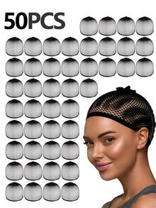 Black Mesh Wig Cap Net, Open Weave Wig Cap, Suitable For Women, Men, Halloween, Cosplay, Masquerade Ball Wigs, 200/100/50/20/10/5/2pcs/Set - Black - View 16