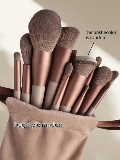 13pcs Professional Maillard Style Makeup Brush Set, Trending Latte Brown Beauty Tools For Flawless Airbrushed Finish, Skin-Friendly & Non-Shedding Soft Bristles, Aesthetic Clean Girl Look Essentials, Portable Travel Size With Storage Bag, Perfect Gift Ideas For Women & Beginners, Ideal For Daily Grooming & Holiday Gifting