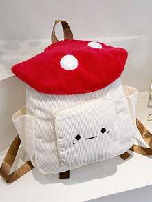 Cute Kawaii Mushroom Shaped Backpack Crossbody Bags Purse For Women  Cartoon Travel Versatile Shoulder Handbag Stars Cute Aesthetic Backpack College Laptop Backpack Casual Travel Daypack For Teens Renaissance Mushroom Backpack Lightweight Drawstring Canvas Bag Ren Faire Larp Accessories(Red Circle) - 彩色 - 查看 10