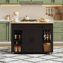 Mobile Storage Islands - Black+Natural + MDF + Kitchen - View 10