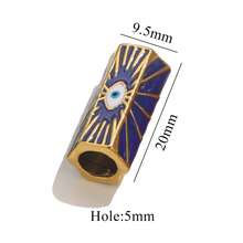 1-Piece Pack 304 Stainless Steel Vacuum 18K Gold-Plated Long Tube Red Heart Bead Jewelry Making Material Large Hole Hair Accessory Bead Bracelet DIY Component - Multicolor - View 7