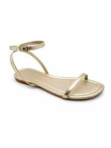Women's Sandal With Ankle Straps And Buckle 20.07 - 金色 - 查看 8