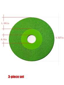 0.9英寸内孔玻璃切割片，钎焊金刚石砂，3厘米宽切割刃，可切割玻璃、陶瓷、玉石、石材，125毫米、115毫米、100毫米三种规格，3毫米宽砂面便于抛光和修整。 - 寬沙切割磨片 - 查看 15