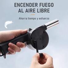 Soplador de aire portátil para barbacoa con manivela, fabricado en plástico resistente, ideal para asar a la parrilla al aire encender el carbón. - A - Ver 3