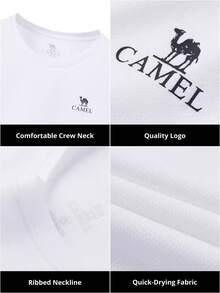 CAMEL CROWN Women's Knit Crew Neck Short Sleeve T-Shirt, Quick-Dry Breathable, Solid Color, Sportswear Couple Style, Short Sleeve T-Shirt - White - View 7