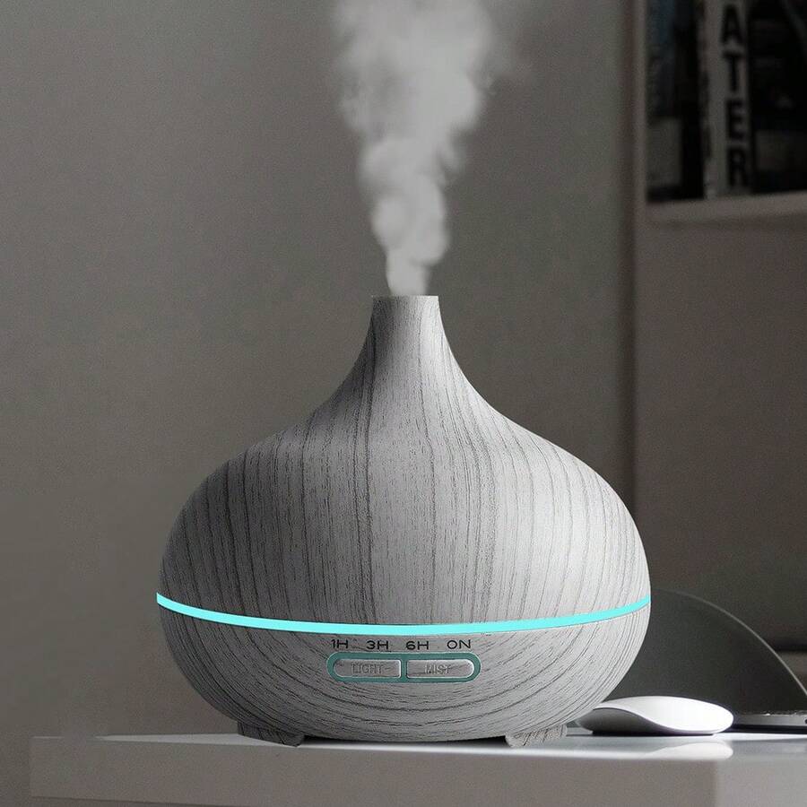 550ml Aromatherapy Diffuser Ultrasonic Diffuser Cool Mist Humidifier With 4 Timers 7 Colors Light Waterless Auto Off For Large Room Office - White Wood - View 1