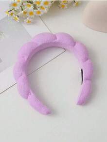 1pc French Cloud Headband, Women's High Crown Wide-Brim Facial Wash Styling Headband. Suitable As A Christmas, Valentine's Day And New Year Gift - Multicolor - View 4