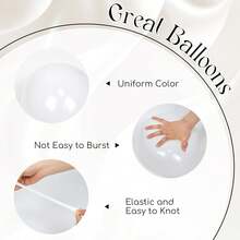 50pcs White Balloons With Pearl Decorations, Suitable For Bridal Shower, Bride, Bachelorette Party, Birthday Party Decor - Multicolor - View 4