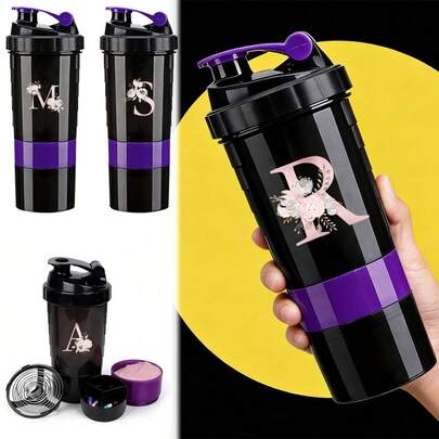 Portable Protein Shaker Cup - Portable Fitness Shaker Cup With Three Detachable Layers For Outdoor Sports Protein Powder, Ideal For Gym & Outdoor Fitness Enthusiasts, Shaking Cup, Milkshake