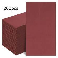 20pcs/40pcs/60pcs 2-Ply Soft Long Wavy Burgundy Napkins, Unfolded Size 33cm X 39cm, For One-Time Party Lunch, Guest Towels, Decorative Paper, Birthday Decoration, Wedding Anniversary, Graduation Party Decor - Burgundy - View 13