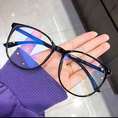 1pc Universal Glasses For Both Men And Women. The Lenses Are Transparent. There Are Black, Pink And Clear Frame Options Available. They Are Suitable For Students To Wear After Returning To School, For Activities Such As Computer Reading, Playing Games, Watching TV Or Using Mobile Phones.