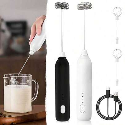 奶泡器，便携式迷你奶泡器，电动奶泡器，咖啡奶泡器，饮品搅拌器，适用于咖啡、拿铁、卡布奇诺、抹茶、热巧克力，无线电动搅拌器，手持式奶泡器，迷你咖啡机